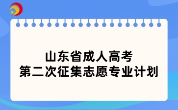 2024年山東省成人高考第二次征集志愿專業計劃